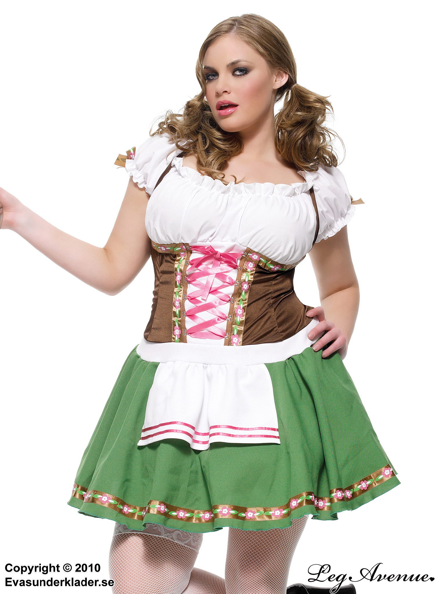 Oktoberfest-Bedienung, Dirndlkleid, Schnürung, Schürze, Plus Size